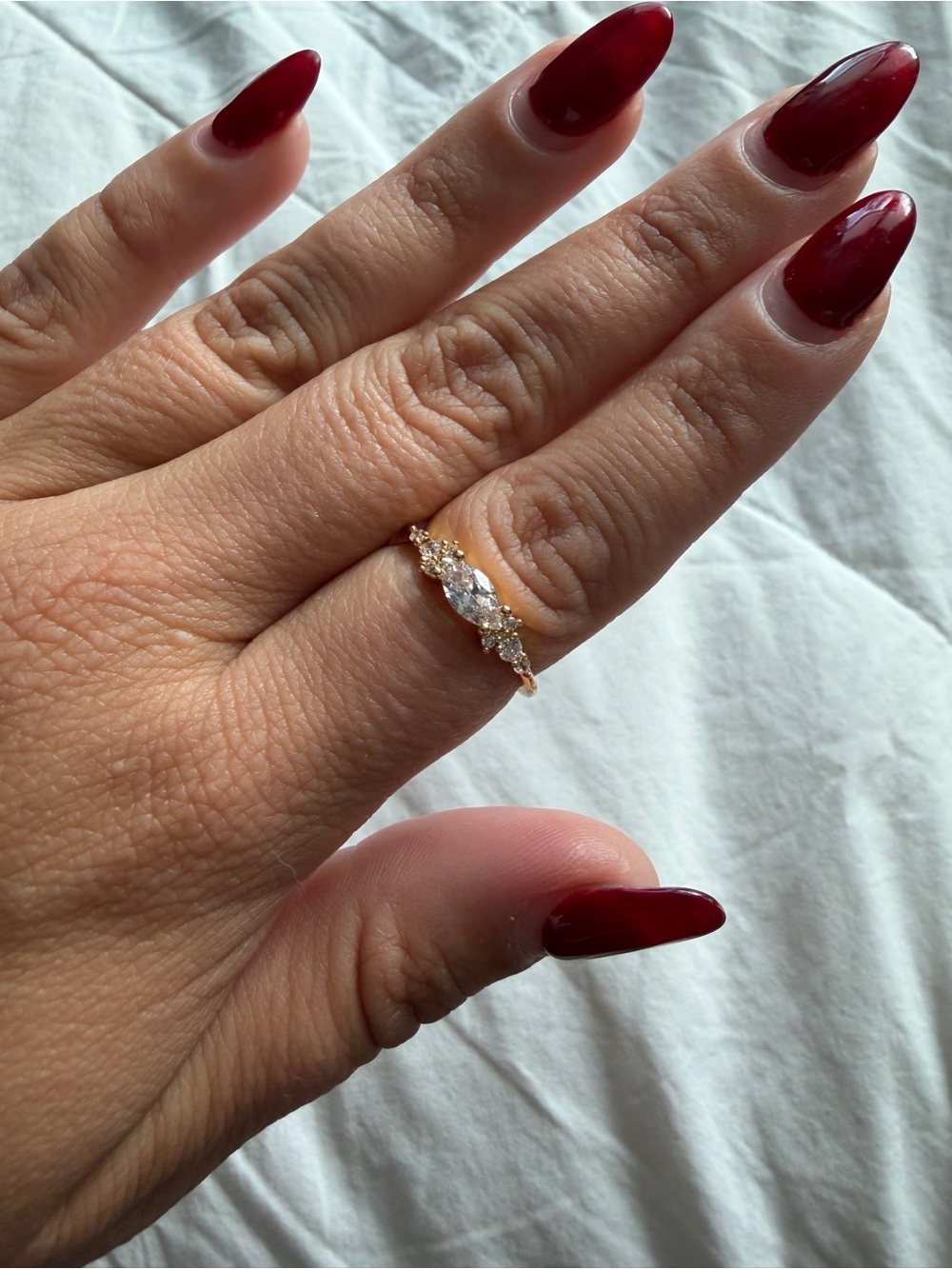 Elegant Marquise & Round Halo Ring in Rose Gold - Women's Jewelry